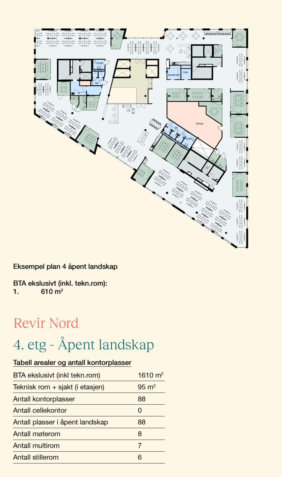 Nord 4. etg <br> Åpent landskap